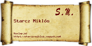 Starcz Miklós névjegykártya