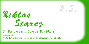 miklos starcz business card